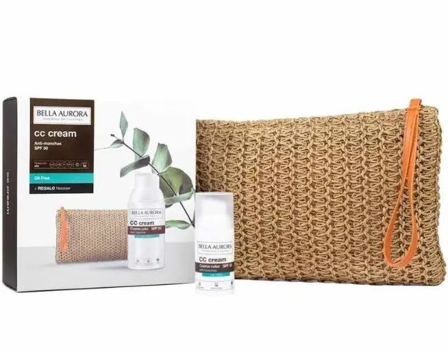 Bella Aurora Estuche Crema Solar Facial CC Cream FPS-50 Oil Free 30 ml + Neceser