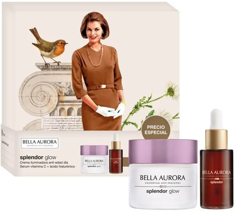 Bella Aurora Splendor Glow Crema Iluminadora Anti-edad Día + Serum Vitamina C Ácido Hialuronico