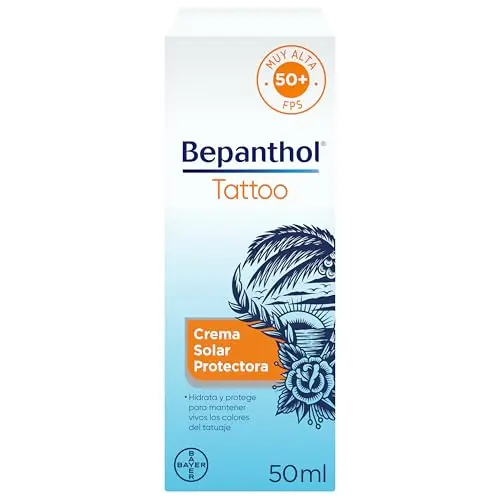 Bepanthol Tattoo Crema Solar SPF50+ - Protección Solar para Tatuajes 50ml