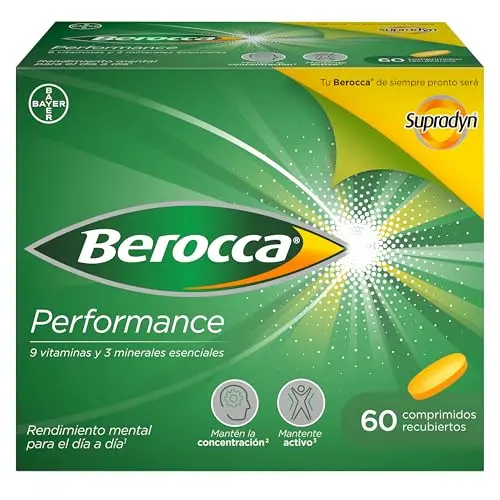 Berocca Performance - Complejo Vitamínico sin Cafeína para Rendimiento Mental y Físico