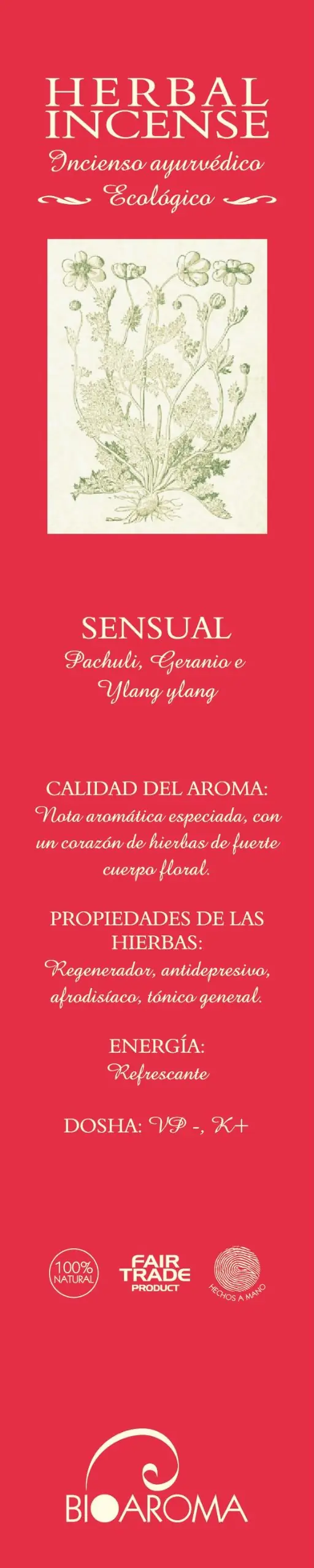 Bioaroma Incienso Eco Sensual 12 Varillas - 100% Natural Certificado ICEA
