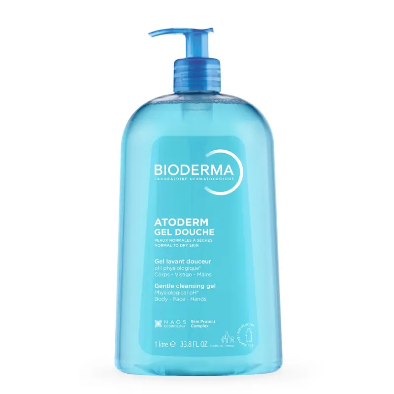 Bioderma Atoderm Gel de Ducha Sin Jabón 1L - Limpiador Suave para Pieles Sensibles