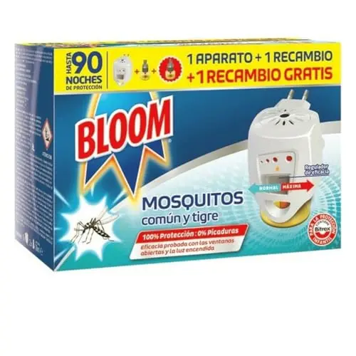 Bloom Insecticida Eléctrico Líquido Doble Eficacia - 1 Aparato + 2 Recambios