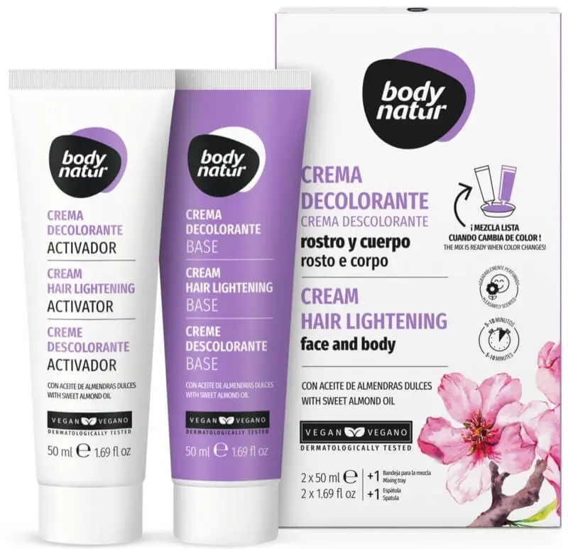 Bodynatur Crema Decolorante Del Vello Rostro Y Cuerpo 2 Unidades X 50 ml