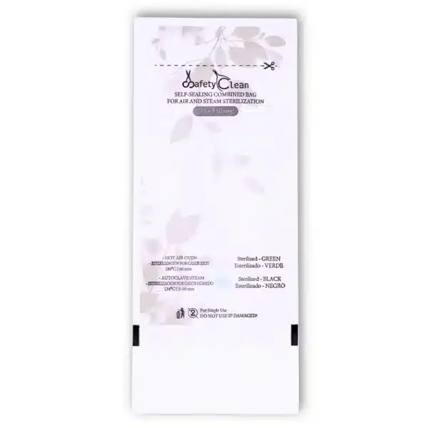 Bolsas de Esterilización 75×150, Beige Combinadas – Transparentes. Doble Indicador, 100 uds.