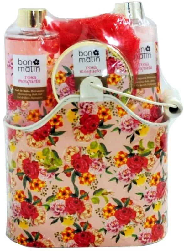 Bon Matin Cesta Baño Natural Cubo De Metal