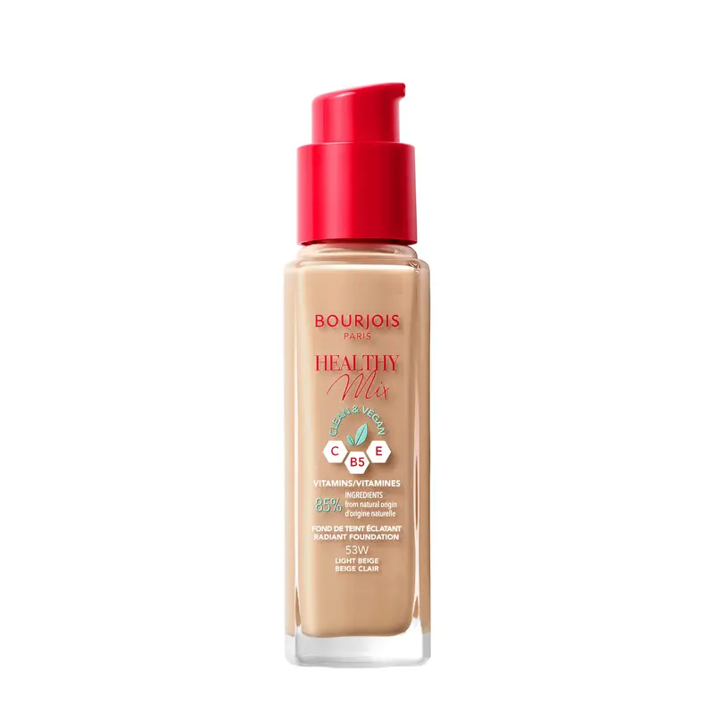 Bourjois Healthy Mix Clean Foundation 053 Light Beige - Base de Maquillaje Vegana 30ml