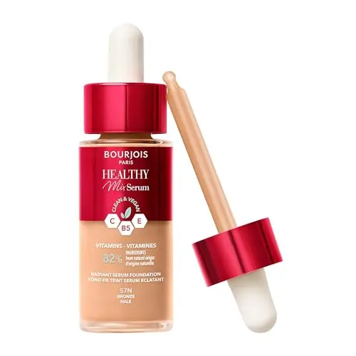 Bourjois Healthy Mix Clean Sérum Foundation #57N Bronze - Base de Maquillaje Vegana 30 ml