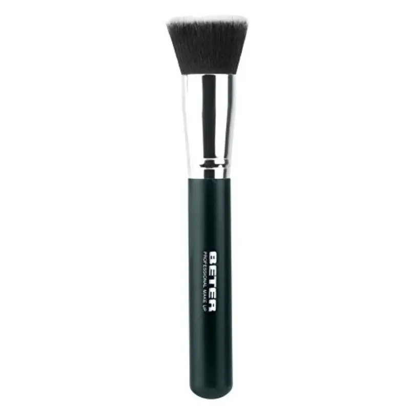 Brocha Plana Kabuki Beter - Base de Maquillaje Fluido, Pelo Sintético Cruelty Free