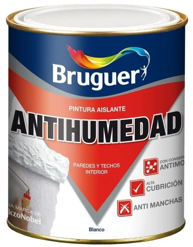 Bruguer Pintura Aislante Antihumedad Paredes y Techos Interior Blanco 750 Ml