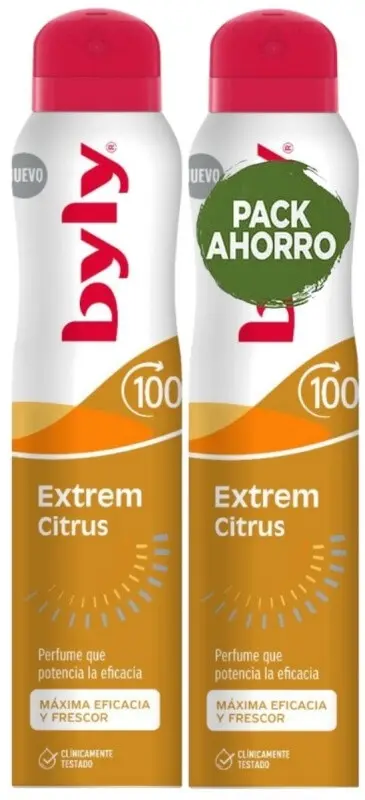 Byly Extrem Citrus Desodorante Spray Pack 2 x 200 ml – Máxima Eficacia y Frescor Revitalizante