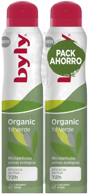 Byly Organic Té Verde Desodorante en Spray Pack 2 x 200 ml