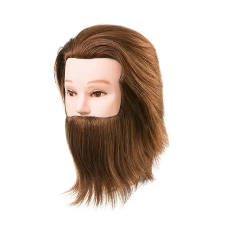 Cabeza Maniquí Barbería de cabello natural con barba