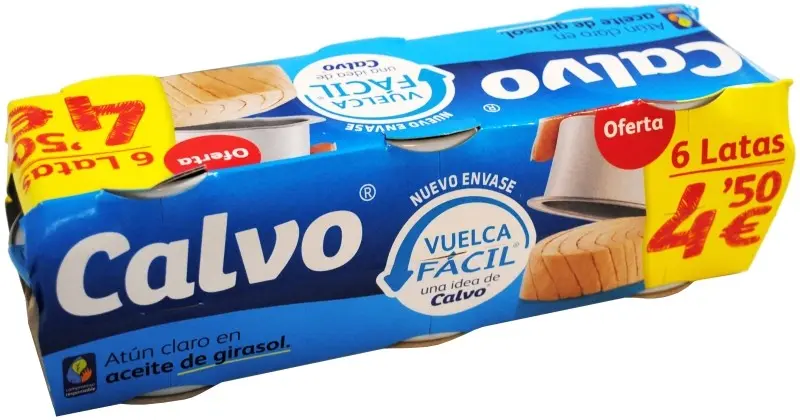 Calvo Atún Claro en Aceite de Girasol RO-65 PK6