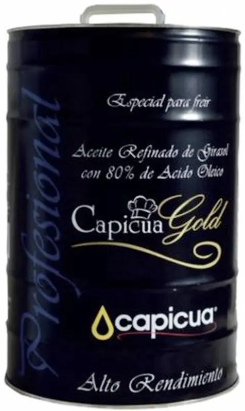Capicua Gold Aceite Refinado de Girasol Alto Oleico 10L – Especial para Freír con Máximo Rendimiento Profesional
