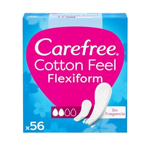 Carefree Algodón Normales Protegeslips Transpirable sin Perfume 56 unidades