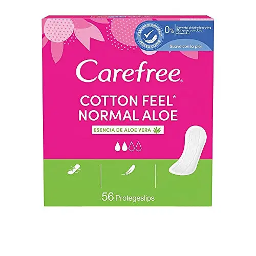 Carefree Cotton Protector Aloe 56 Unidades - Protección Diaria con Aloe Vera