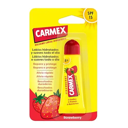 Carmex Bálsamo Labial SPF 15 Fresa - Protección Solar 10g