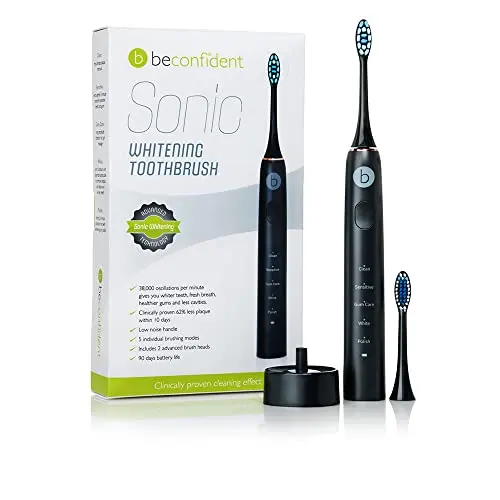 Cepillo de Dientes Eléctrico SONIC Blanqueador BeConfident Negro/Oro Rosa