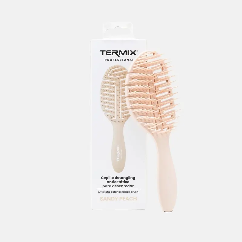 Cepillo Detangling Antiestático para Desenredar Profesional Sandy Peach - Termix