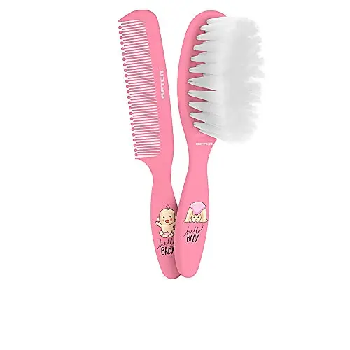 Cepillo y Peine Bebé Rosa Beter - Set 2 Piezas