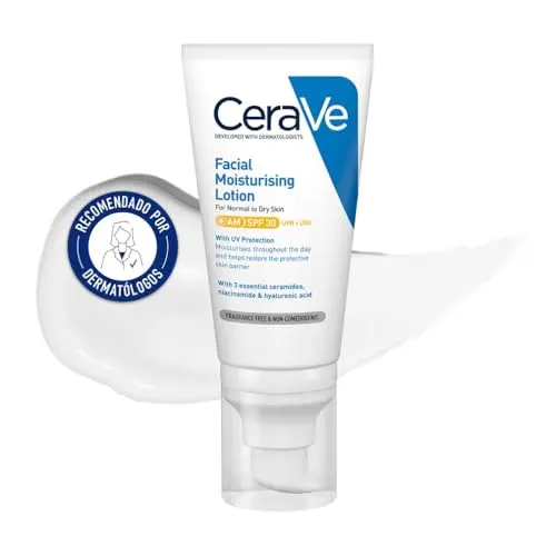 CeraVe Loción Hidratante Facial SPF 30 - Protección y Hidratación para Piel Normal a Seca