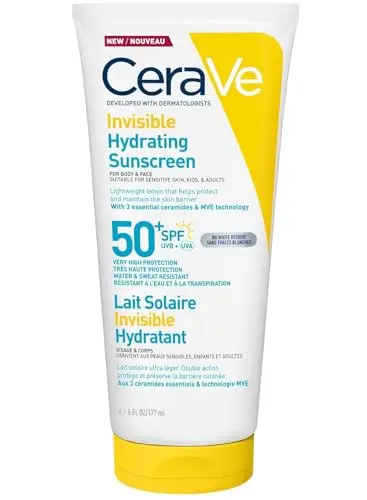 CeraVe Loción Protectora Invisible SPF 50+ - Hidratación 24h con Ceramidas