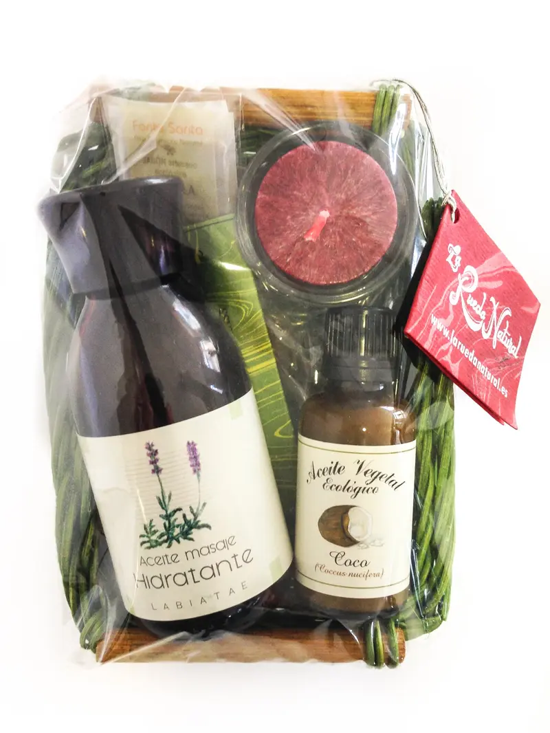 Cesta de Regalo Cosmética BIO Canvela - Aceite de Coco e Hidratante