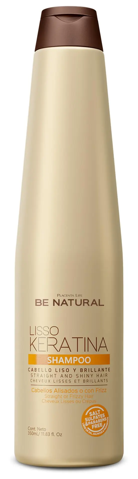 Champú Lisso Keratina Be Natural 350ml - Liso Prolongado sin Sulfatos