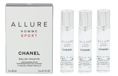 Chanel Allure Homme Sport Eau de Toilette Vaporizador Recarga 3x20ml