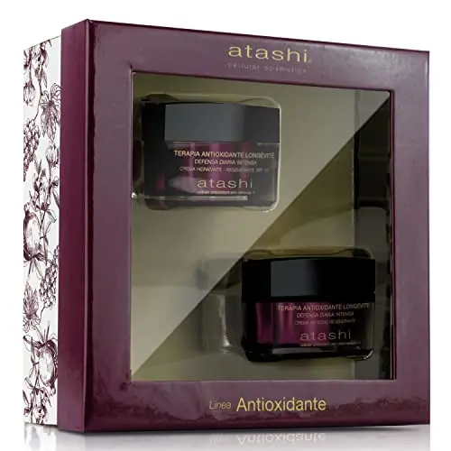 Cofre Ritual Antioxidante Regenerante Atashi - Crema Hidratante SPF15 + Antiedad