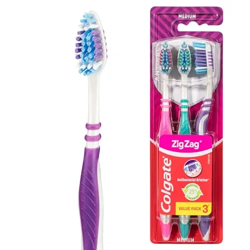 Colgate Zigzag Triple Pack - Cepillo de Dientes Multicolor
