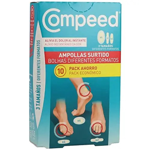 Compeed Ampollas Surtido 3 Tamaños - Pack 10 Apósitos Hidrocolóide