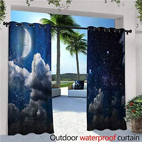 Cortina de Privacidad Exterior Apivita - Diseño Pérgola y Copos de Nieve Azul