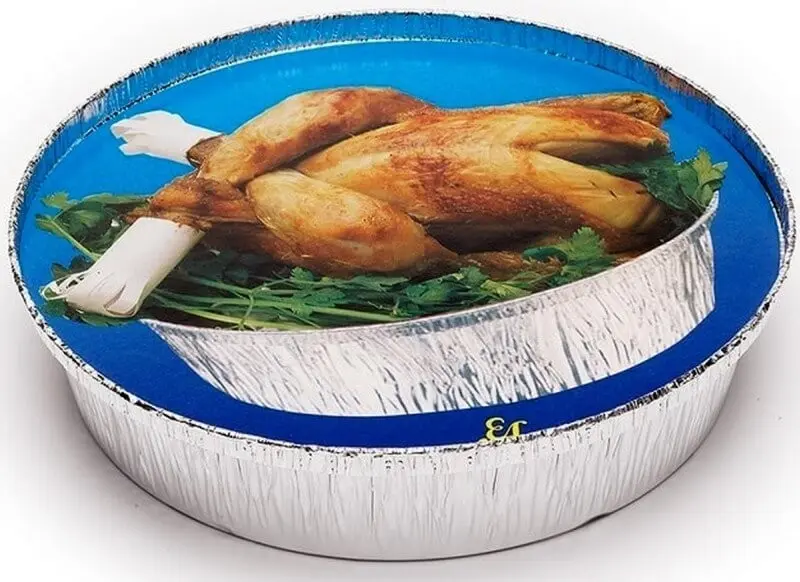 Cosamo Envase De Aluminio Pollo + Tapas Mediano 25 Unidades