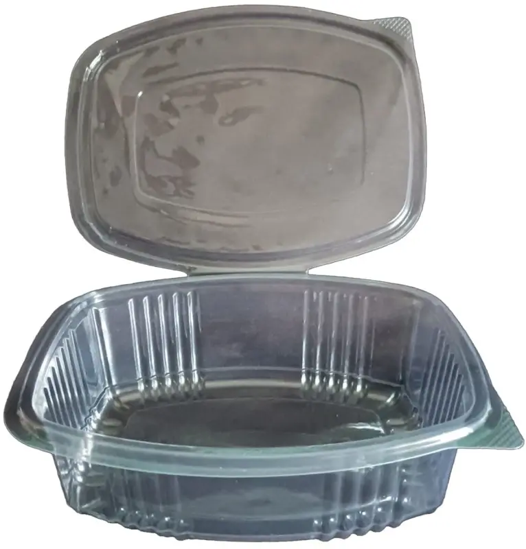Cosamo Tarrina Ovalada OPS Transparente con Tapa Bisagra 500 ml 50 Unidades