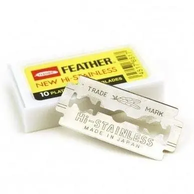 Cuchilla Acanalada Feather platino caja 10 unidades