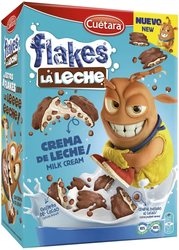 Cuétara Flakes Nocilla la Leche Galletas de Cacau e Cereal Inflado 480 g