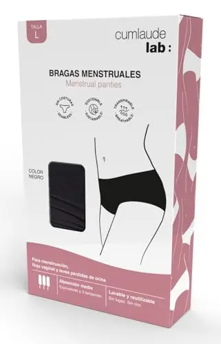 Cumlaude Lab Braga Menstrual Talla L - Absorción Media, Lavable y Reutilizable