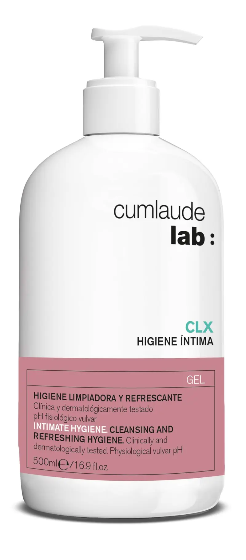 Cumlaude Lab Higiene Íntima CLX Gel 500ml - Limpiador con Clorhexidina y pH Neutro