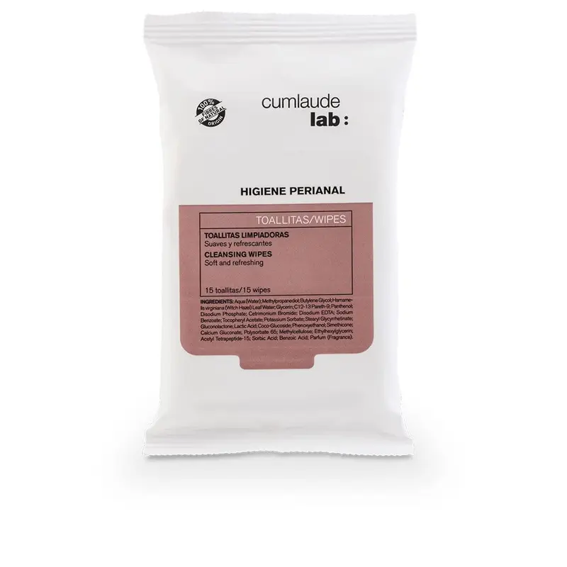 Cumlaude Lab Toallitas Perianales - 15 Toallitas Limpiadoras con Vitamina E