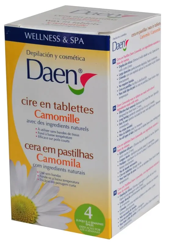 Daen Cera en Pastillas Camomila 260 g – Depilación Suave y Eficaz para Hasta 4 Semanas
