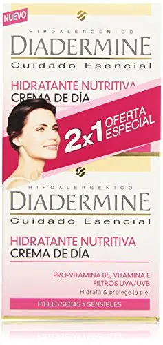 Diadermine Hidratante Nutritiva - Crema de Día 2x50ml para Piel Seca y Sensible