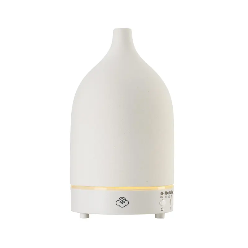 Difusor Ultrasónico Vapor White Ceramic - Aromaterapia con Luz LED 7 Colores