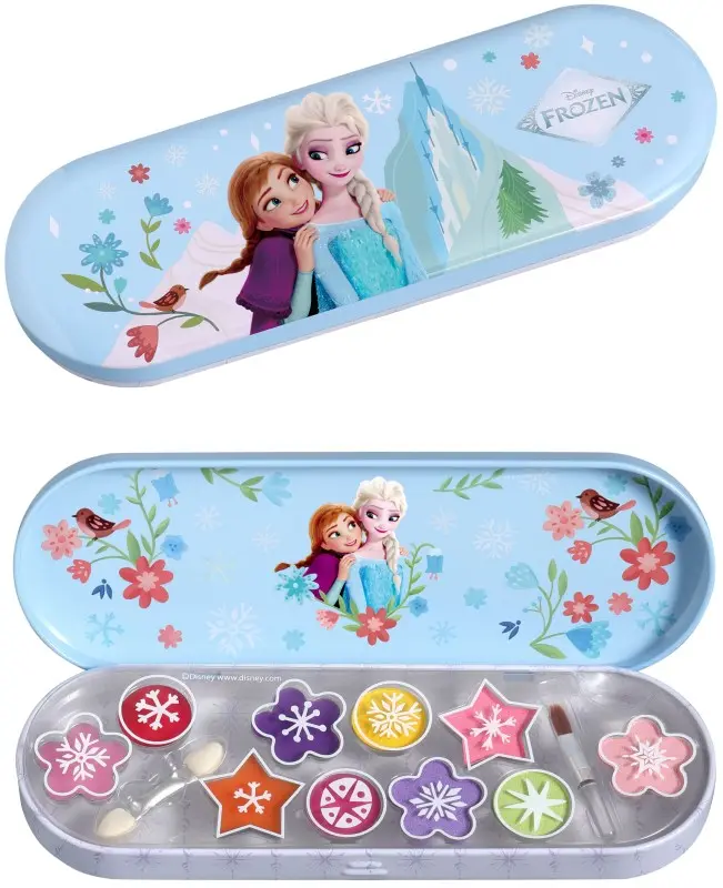 Disney Frozen Estuche Metálico Set de Maquillaje Infantil 9 Piezas con Aplicadores
