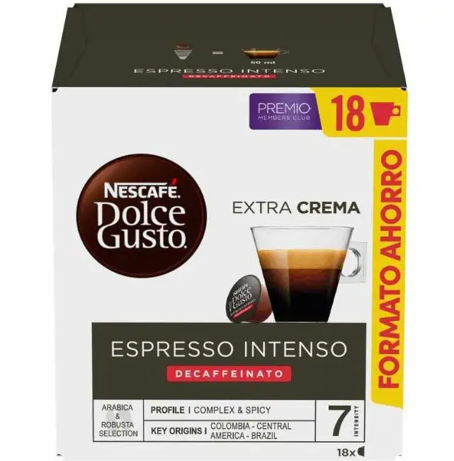 Dolce Gusto Café Espresso Intenso Descafeinado 18 Cápsulas