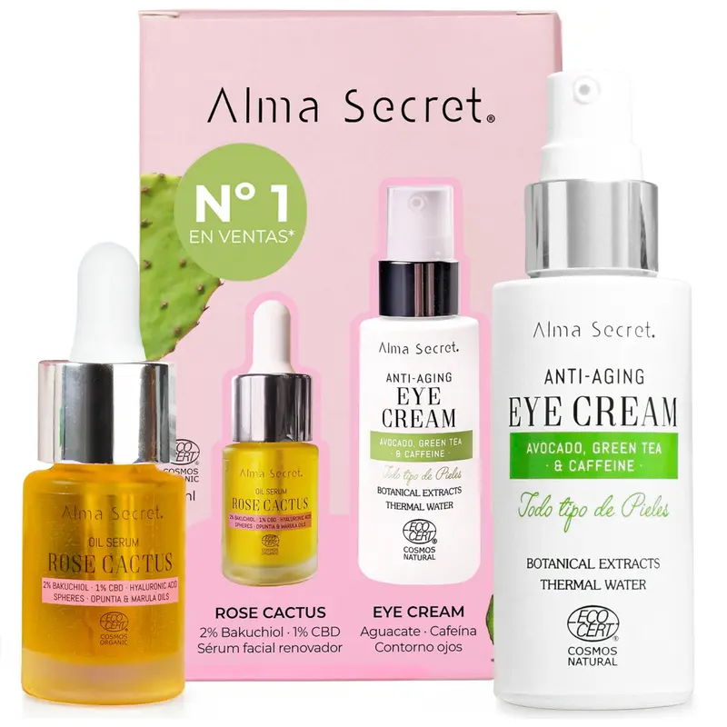 Duo Antiedad Alma Secret - Contorno Ojos 30ml + Sérum Rose Cactus 10ml