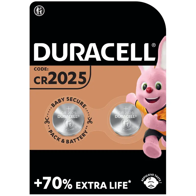 Duracell 2025 Pilas de Botón Litio 3V - Pack 2 Unidades