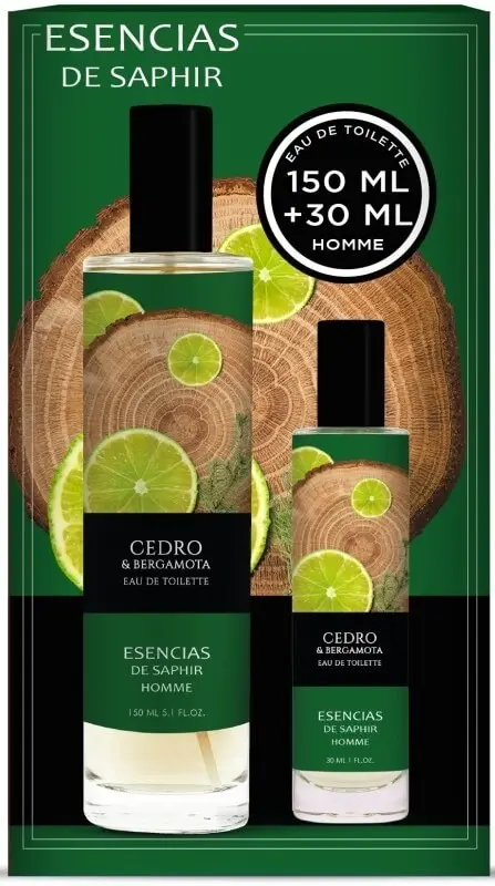 Esencias de Saphir Cedro & Bergamota 150 ml + 30 ml - La Fragancia Masculina que Inspira Confianza