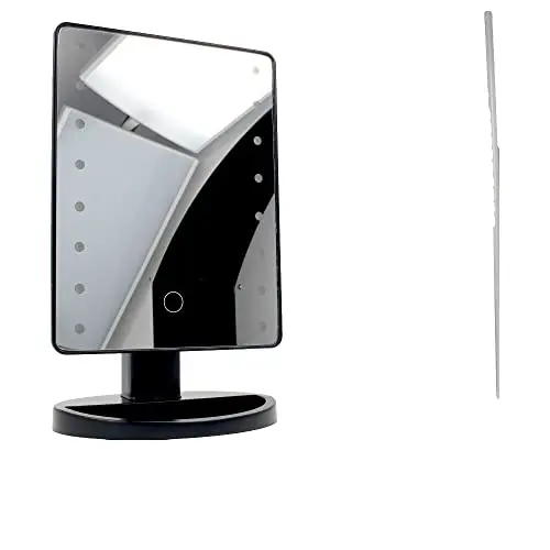 Espejo de Maquillaje LED Carl&son Negro - Aumento y Iluminación Integrada